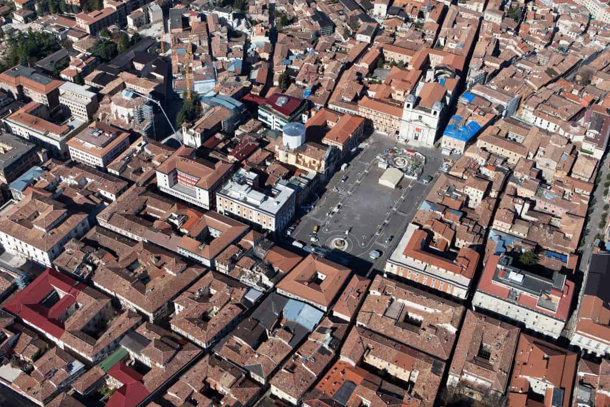 Aerial view of the city centre