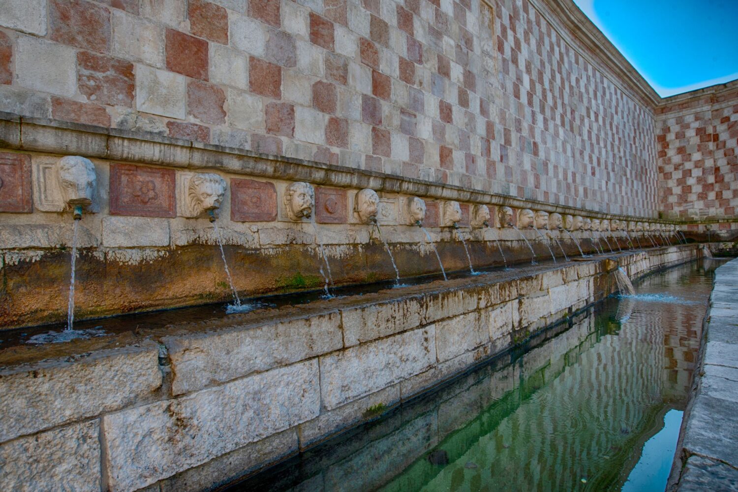The medieval Fountain of the 99 Spouts